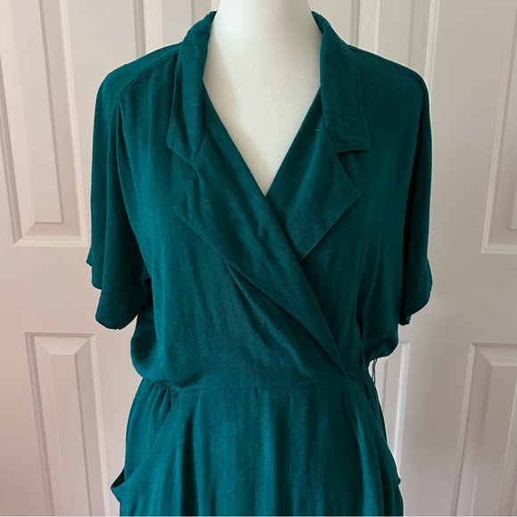 VTG Danny & Nicole New York | Teal Green Collared Dress w/ Big Pockets | Size 8 - Picture 2 of 16